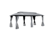 Gazebo 10x20FT, Outdoor Gazebo with Double Roofs, Privacy Curtains, Mosquito Nettings, Heavy Duty Metal Frame Party Tent Canopy for Patio, Backyard, Deck, Lawn, Grey