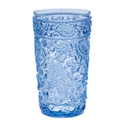 Paisley Style Acrylic Hi Ball Glasses Set of 4, 17oz, BPA Free, Shatterproof, Blue