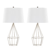 Diana 29' Contemporary Metal Table Lamp in Polished Nickel with Black Satin Shade from Grandview Gallery by LumiSource - Set of 2