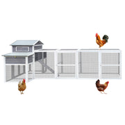 150' Extra Large Chicken Coop – Outdoor Wooden Hen House with Black Rust-Proof Metal Wire, 2 Nesting Boxes, 5 Perches for Poultry, Secure and Durable Chicken Cage