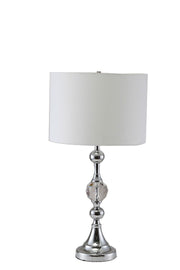 29.5' Tall Metal Table Lamp' Leona' with Chrome finish and Crystal Accents