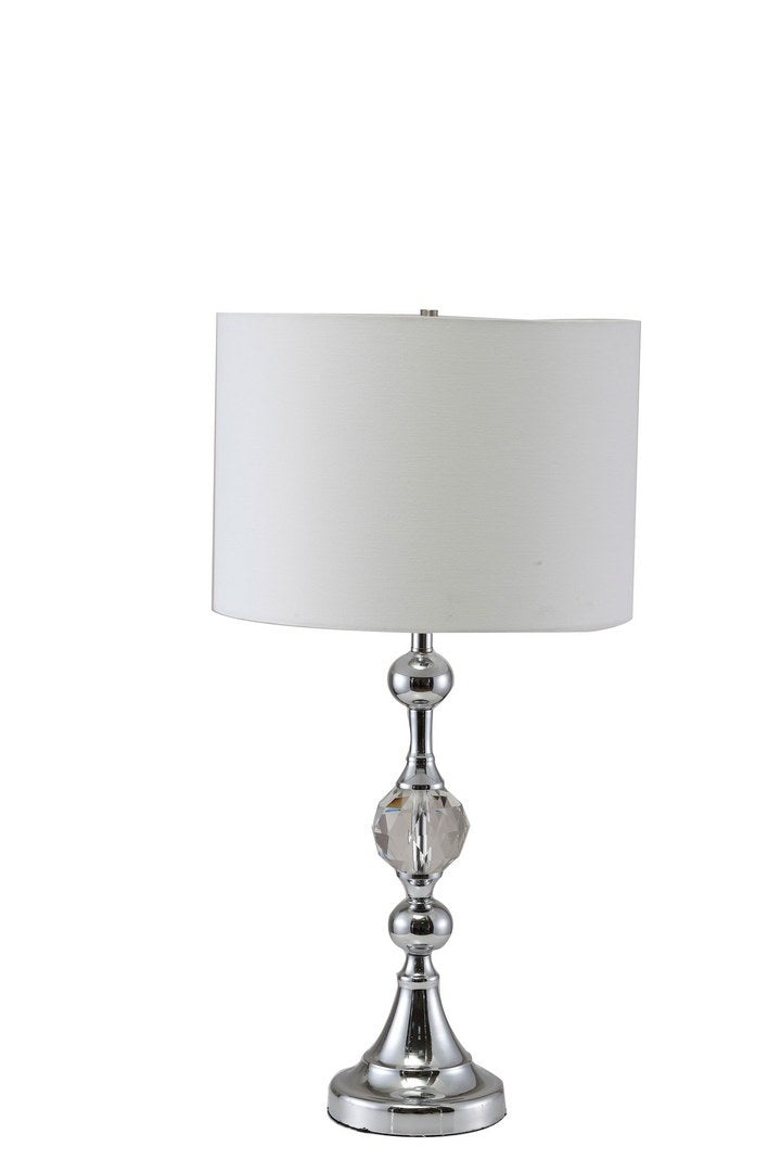 29.5' Tall Metal Table Lamp' Leona' with Chrome finish and Crystal Accents