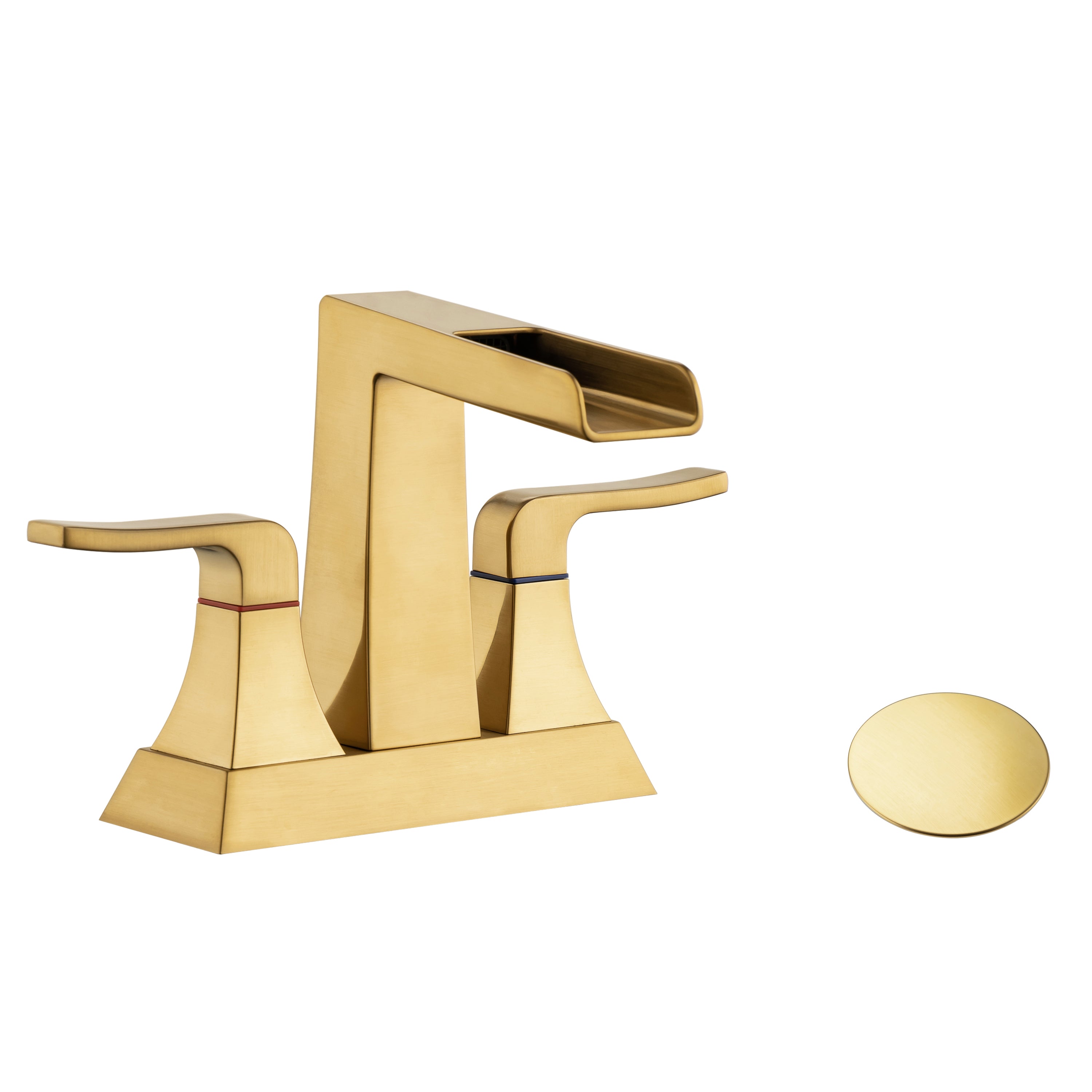 Widespread Bathroom Sink Faucet Brushed Gold