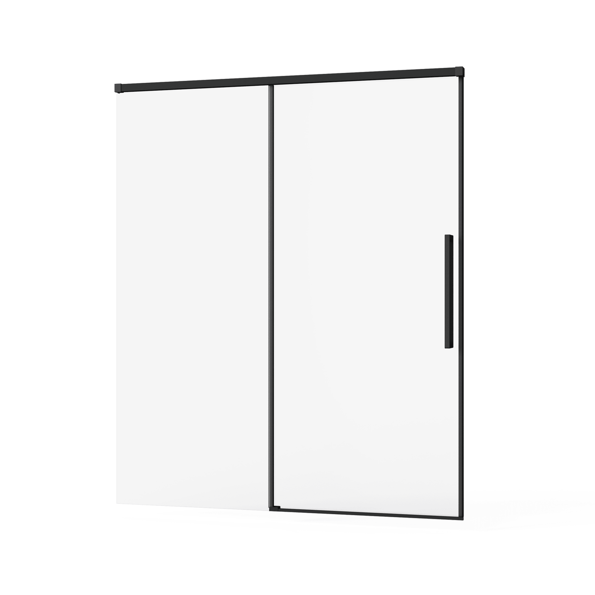 Goodyo Sliding Shower Door with Easy-clean Coating, Matte Black, Semi-Frameless 60' W x 72' H, 6mm Tempered Glass