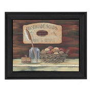 'Handmade Soaps' By Pam Britton, Printed Wall Art, Ready To Hang Framed Poster, Black Frame