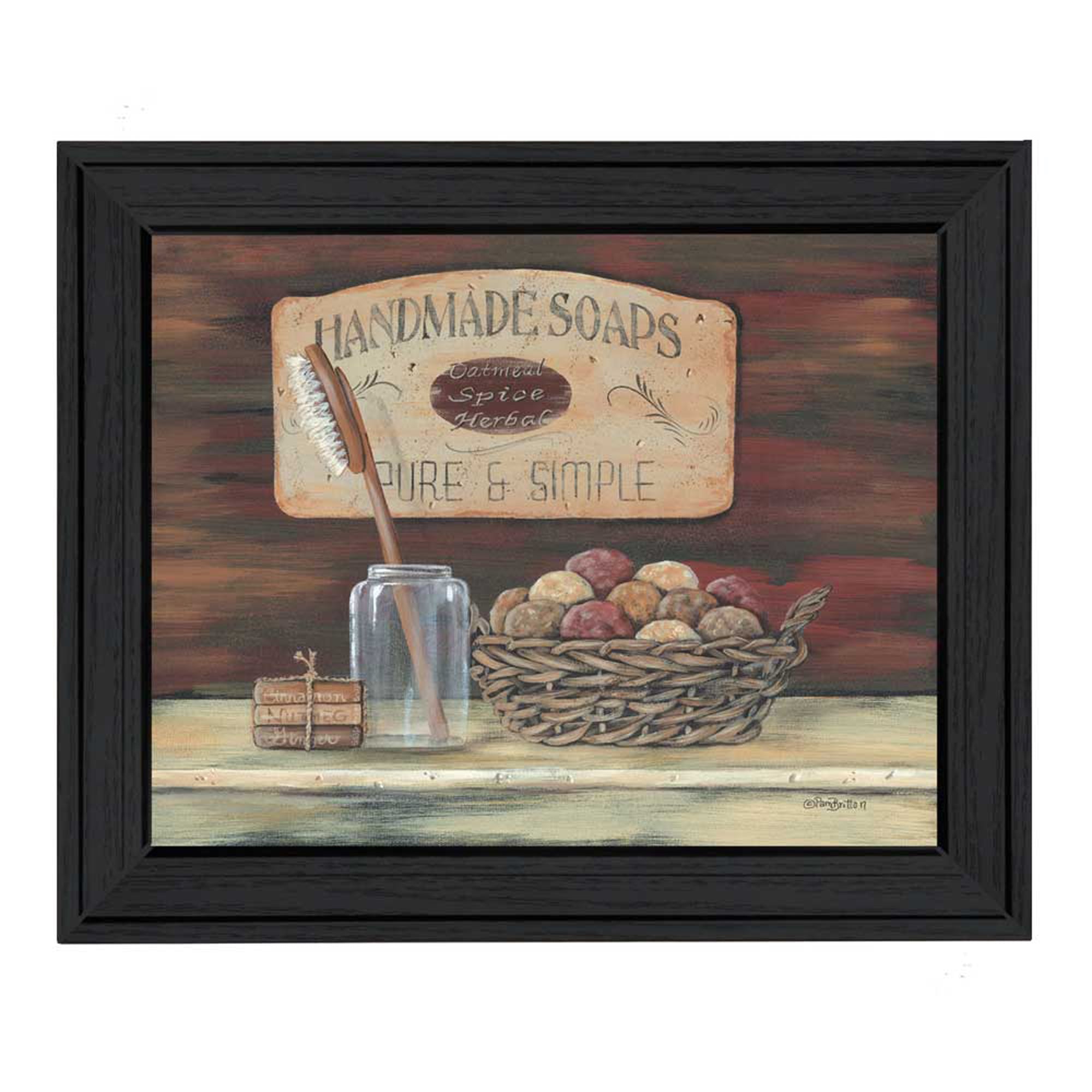 'Handmade Soaps' By Pam Britton, Printed Wall Art, Ready To Hang Framed Poster, Black Frame