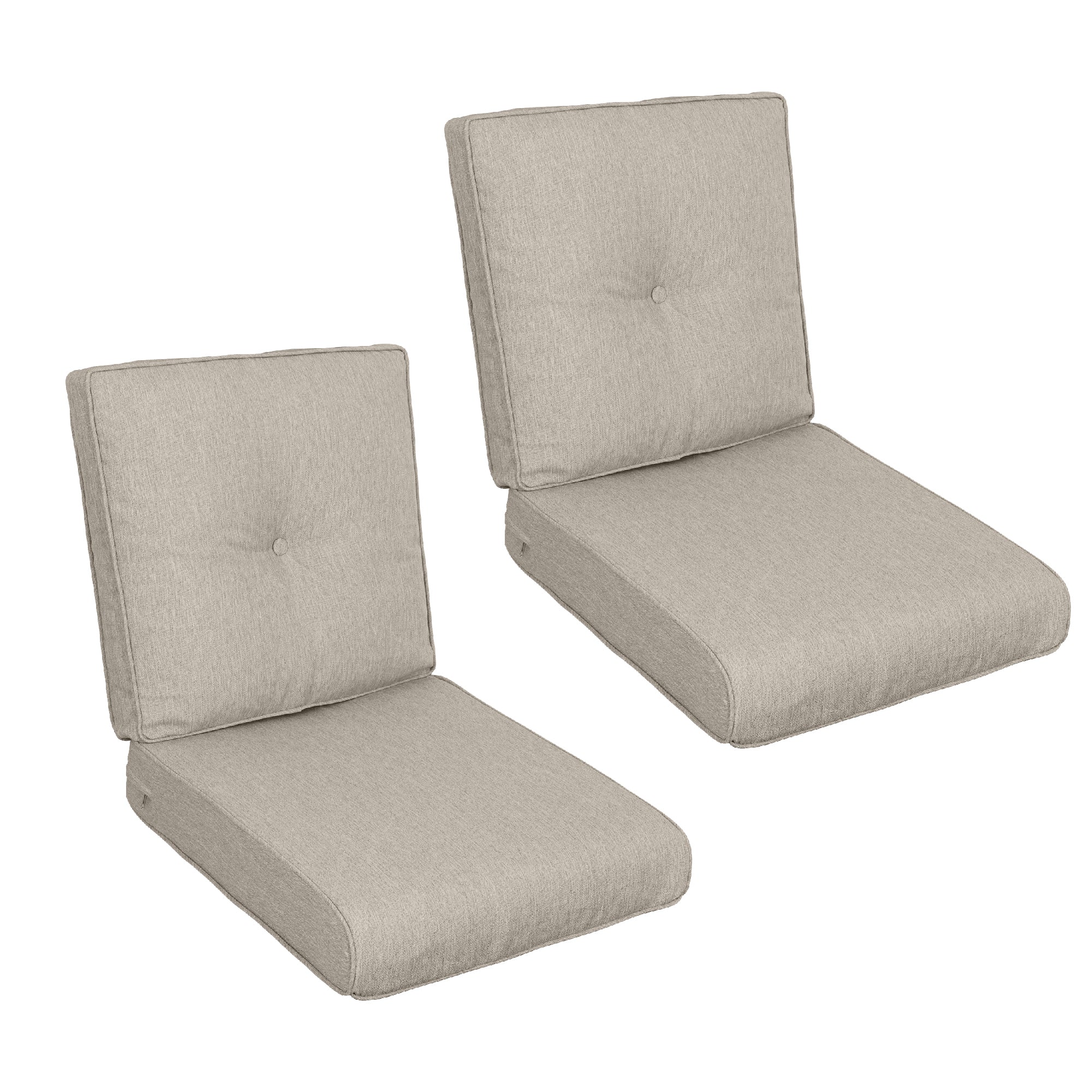 2 PCs Set High Back Patio Chair Cushions, Tufted Rocking Chair Cushions, Adirondack Cushions for Garden Porch Home Office Chair Use, 2 Pack - Beige Brown
