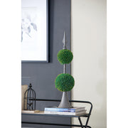 D7x26.5' Artificial Two-Tiered Boxwood Sphere Topiary on Metal Spire