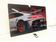 16x10 inches Sports Car LED Wall Art – Acrylic UV Printed Light Up Picture with Remote Control, Modern Illuminated Wall Decoration for Man Cave, Garage and Living Room