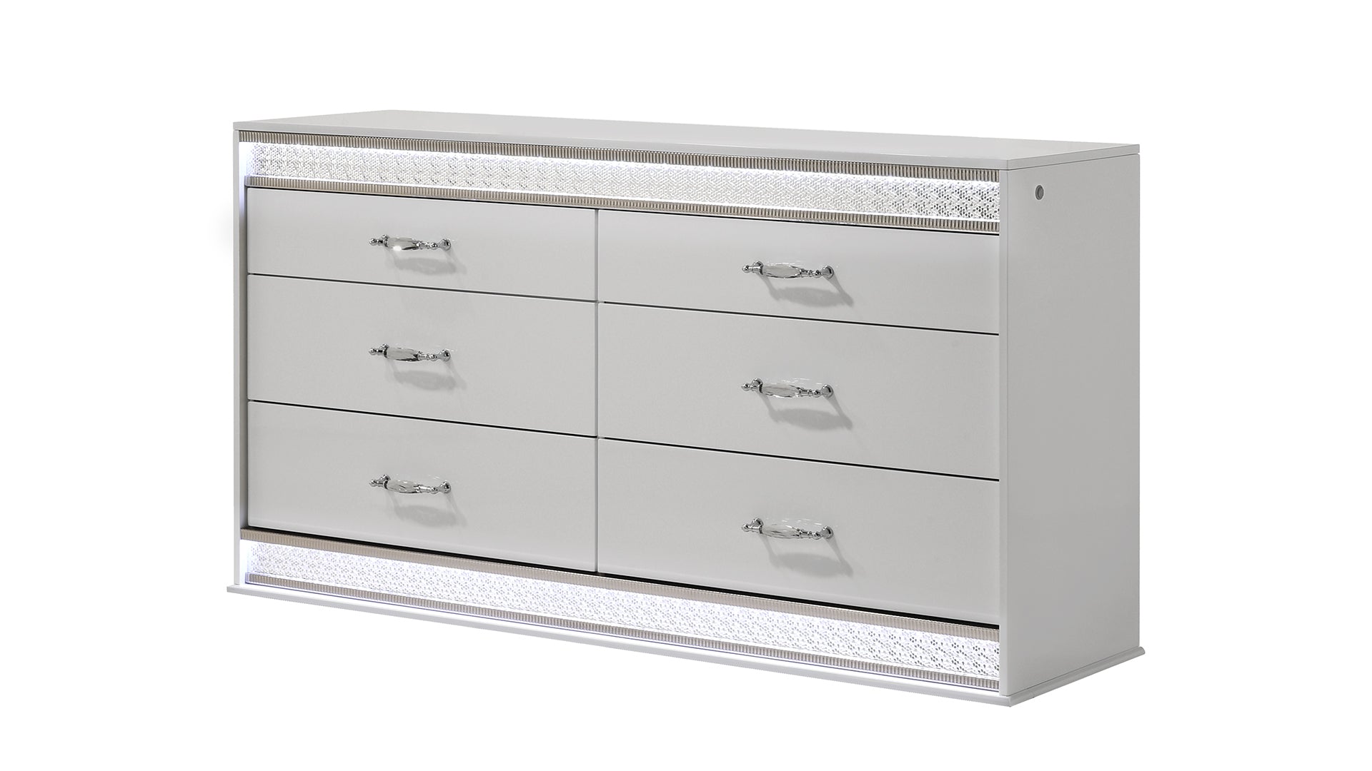 Glam Modern Style 6- Drawer Dresser Made with Wood in White (INCLUDES DRESSER ONLY)  same as B009P243212 (CA Inventory)