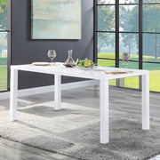 Contemporary Dining Table Smooth White High Gloss Finish 1pc Sleek Wooden Modern Dining Furniture