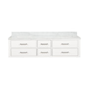 White Double Bath Vanity 72 in. W x 22 in. D, with Carrara Marble Top