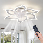 32.6In White Ceiling Fan with Lights, Remote Control 3 Color Temperatures,6 Gear wind Speed Fan Light