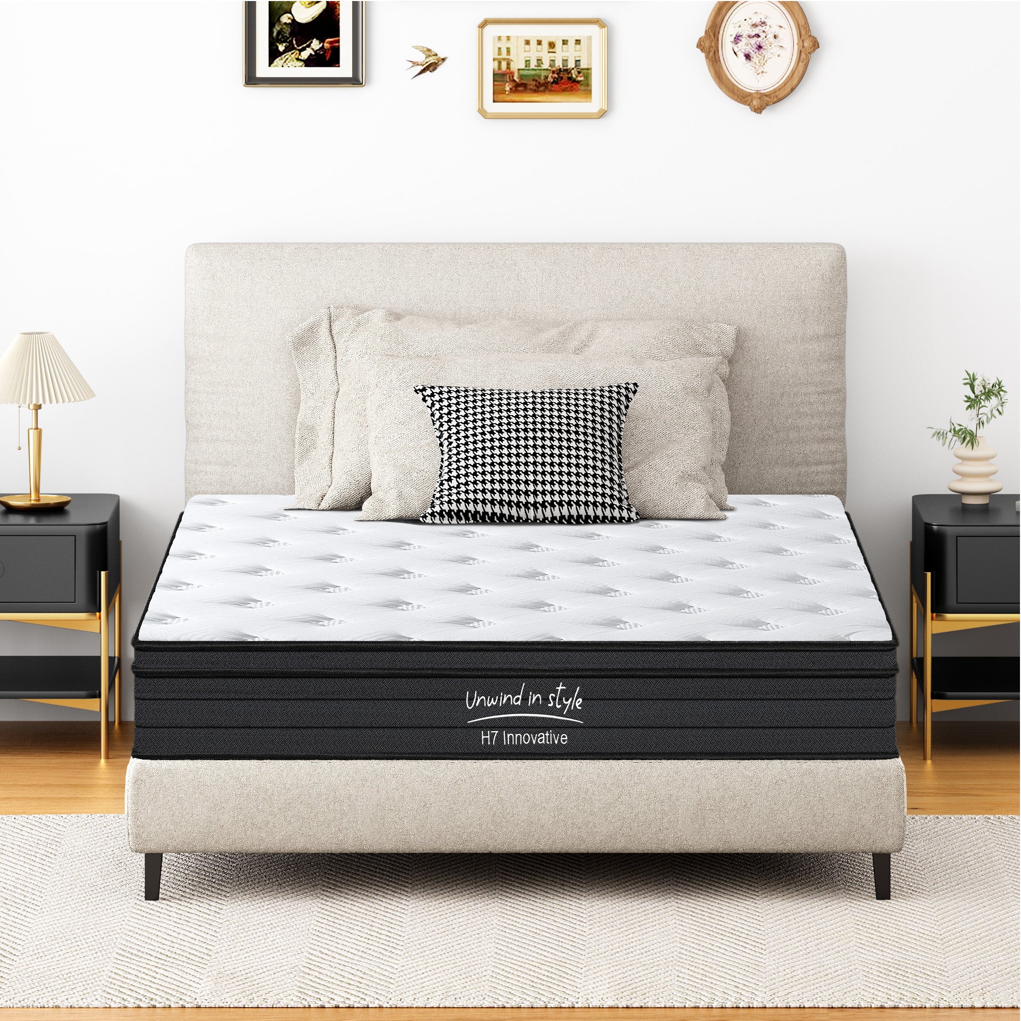 Full Size Mattress,10 Inch Hybrid Mattress, Individually Pocketed Innerspring, Medium Firm