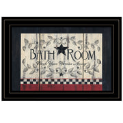 'Bathroom' By Linda Spivey, Ready to Hang Framed Print, Black Frame