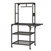 Heavy Duty 3D Printer Stand with Filament Storage Rack, Black Metal, 28.70 x 23.20 x 65.40 inches