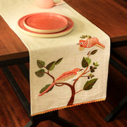Bird Embroidered Table Runner 72 Inches Long for Dresser Home Dining Table Décor