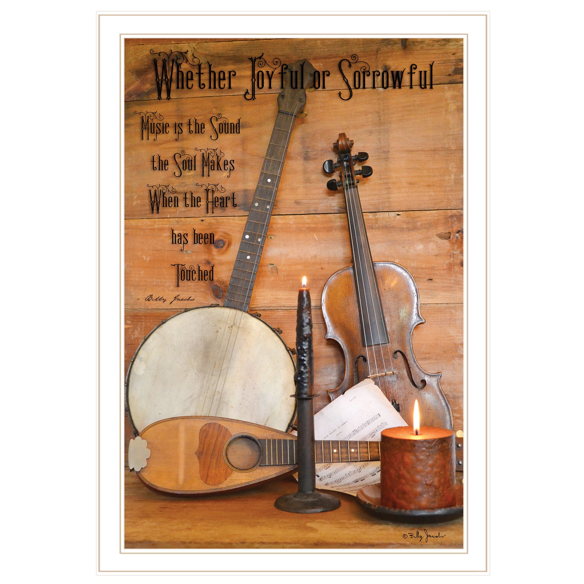 'Music' by Billy Jacobs, Ready to Hang Framed Print, White Frame