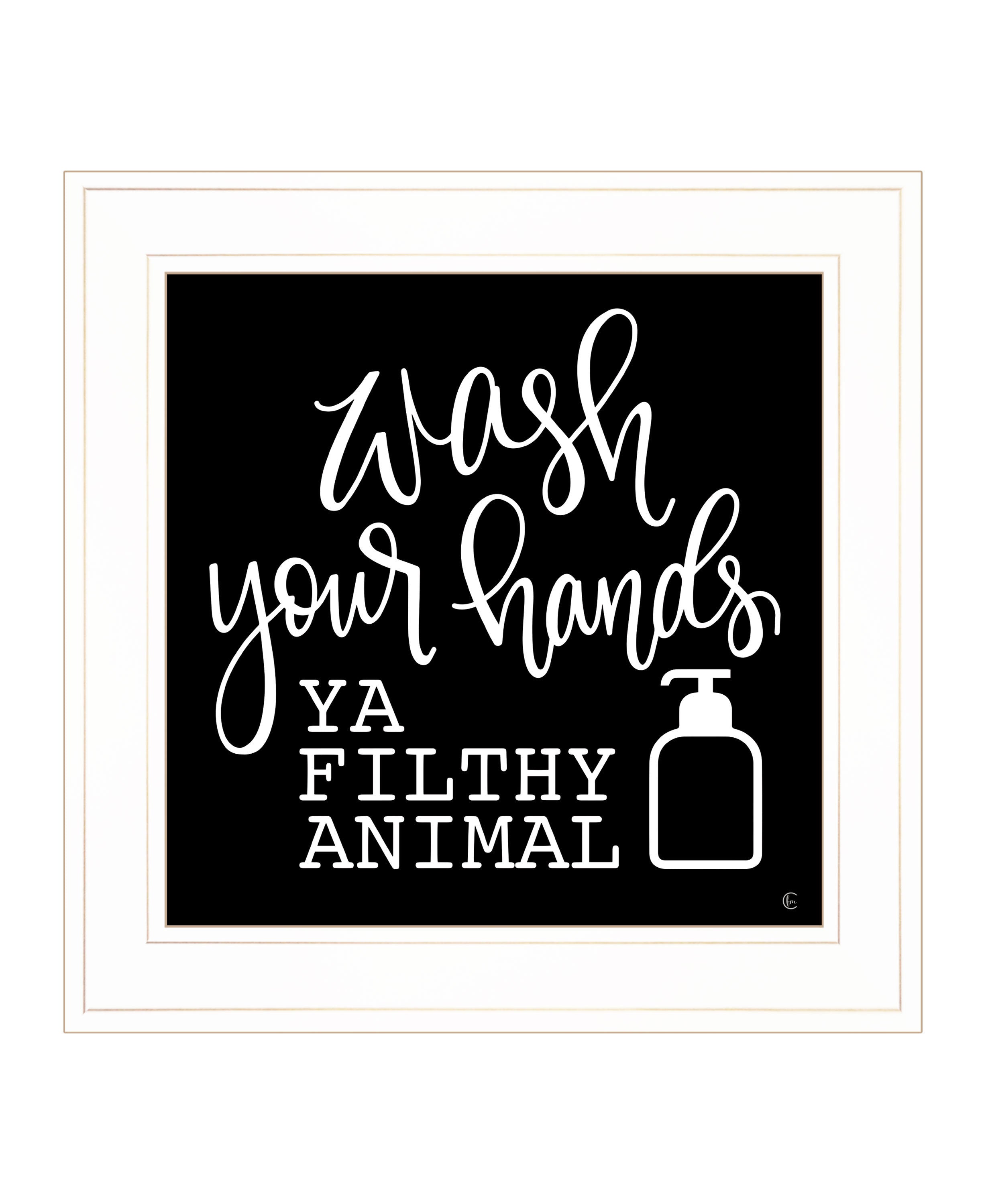 'Wash Your Hands' by Fearfully Made Creations, Ready to Hang Framed Print, White Frame