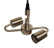 Brushed Nickel Color Pendant Light Fixture for 2 Lights, Vintage Ceiling Hanging Light Fixture with Fabric Cord for Home Lightning