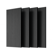 Wood Panels for Wall Slat Wall Panels, 4PC Wood Slat Acoustic Panels for Wall and Ceiling - 3D Fluted Sound Absorbing Panel with Three Sides Fully Wrapped on  Wood Finish -45.27''X23.62''(GRAY)