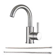 Modern Bathroom Faucet Single Hole Single Handle Brushed Nickel Stainless Steel