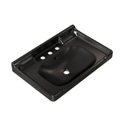 VICI 28' Bathroom Ceramic Basin with 3 pre-drilled hole, NO Cabinet and Faucet, Black