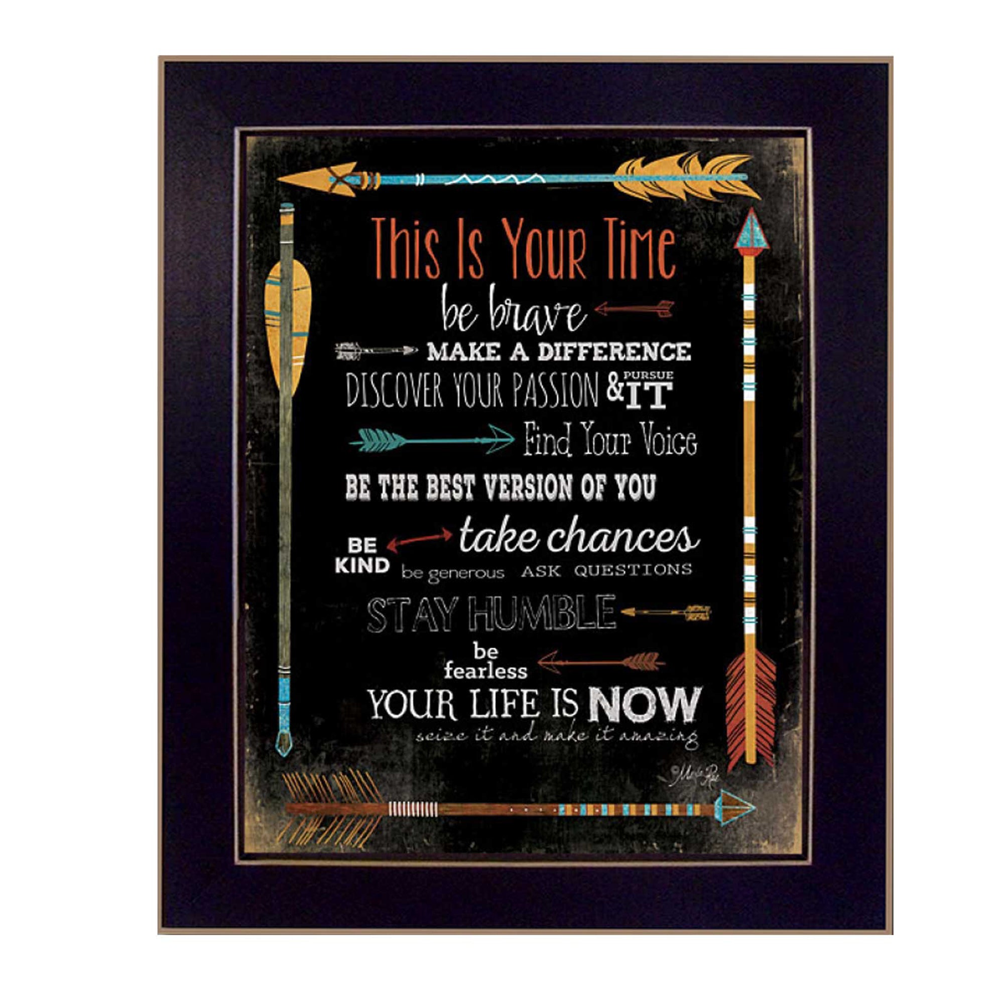 'This is Your Time' By Marla Rae, Printed Wall Art, Ready To Hang Framed Poster, Black Frame