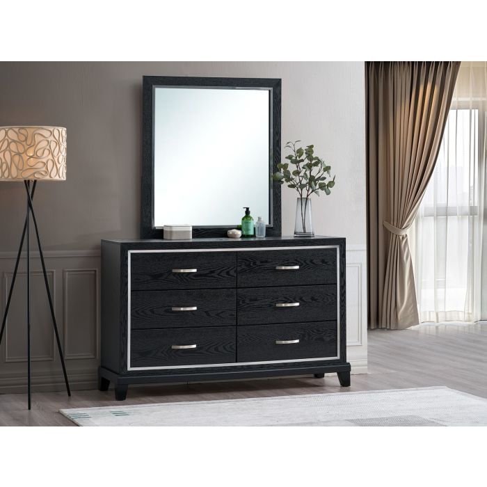 Livingston G02850-D 6 Drawer Dresser Black (Without Mirror)