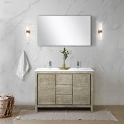 Rustic Acacia Double Bath Vanity 48 in. W x 20 in. D, Cultured Marble Top and Chrome Faucet Set