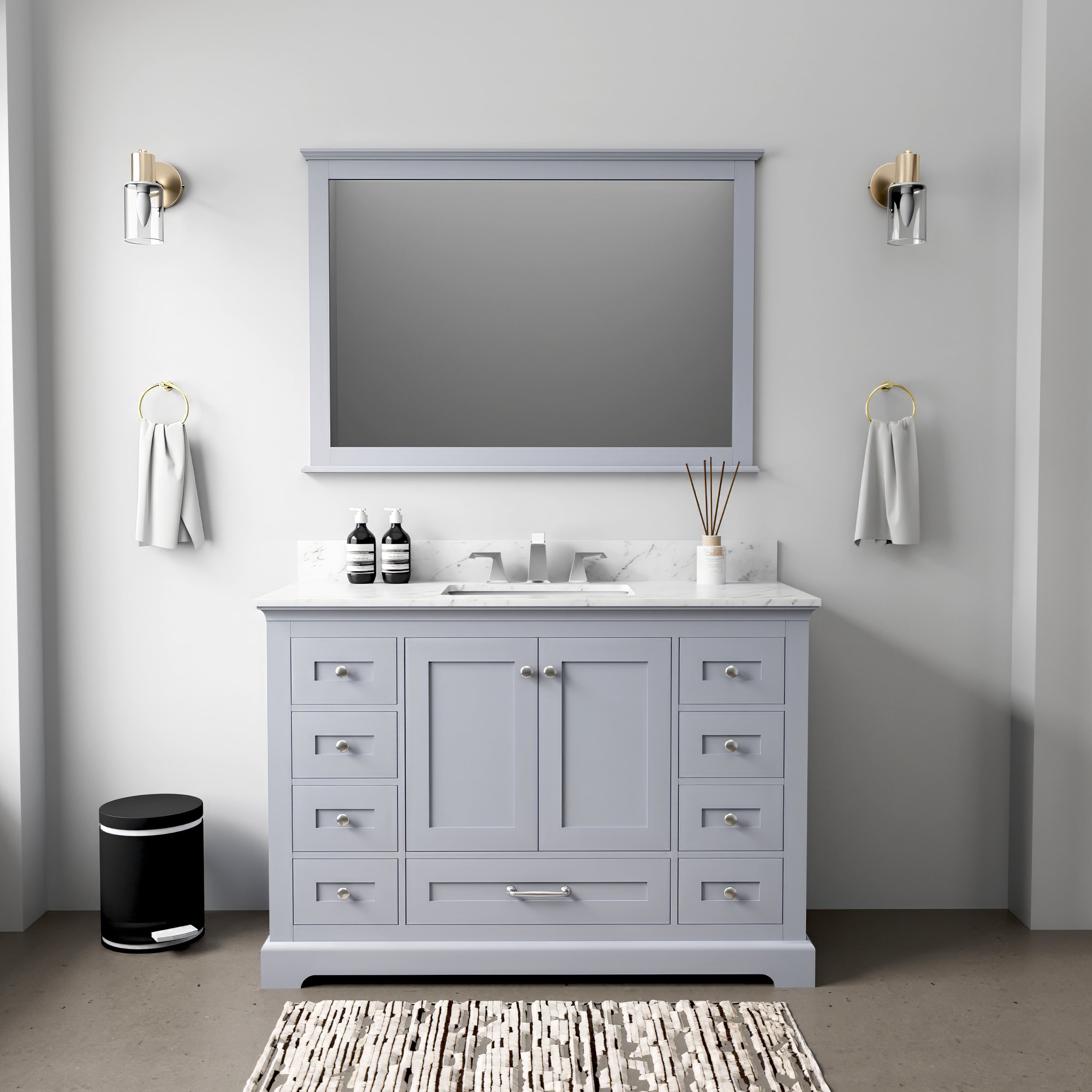Dark Grey Single Bath Vanity 48 in. W x 22 in. D