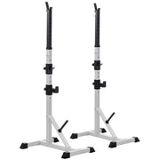 Soozier 2-Piece Pair Steel Height Adjustable Barbell Squat Rack and Bench Press 23' x 29.75' x 69.25'
