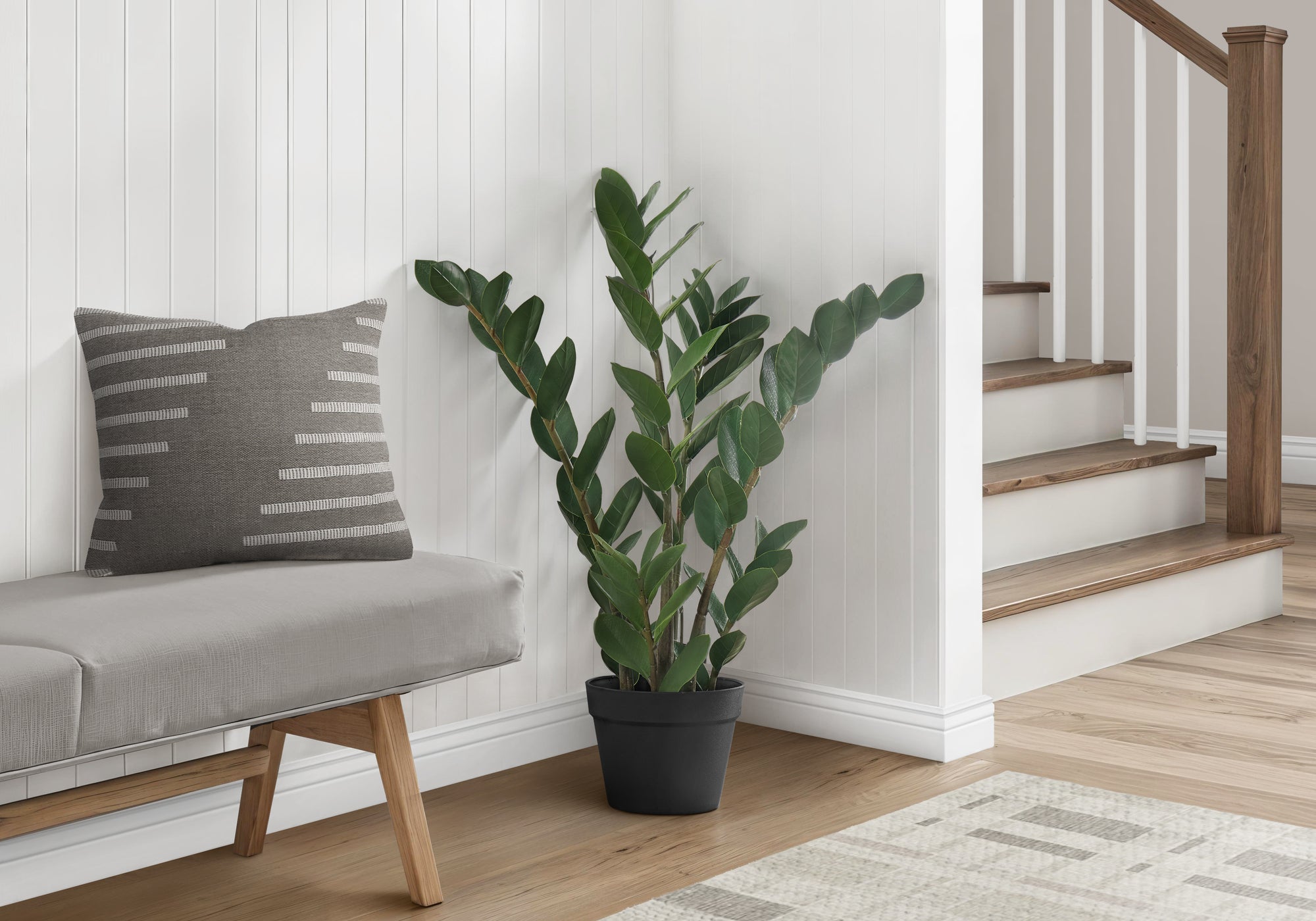 Artificial Plant, 29' Tall, Zz Tree, Indoor, Faux, Fake, Floor, Greenery, Potted, Real Touch, Decorative, Green Leaves, Black Pot