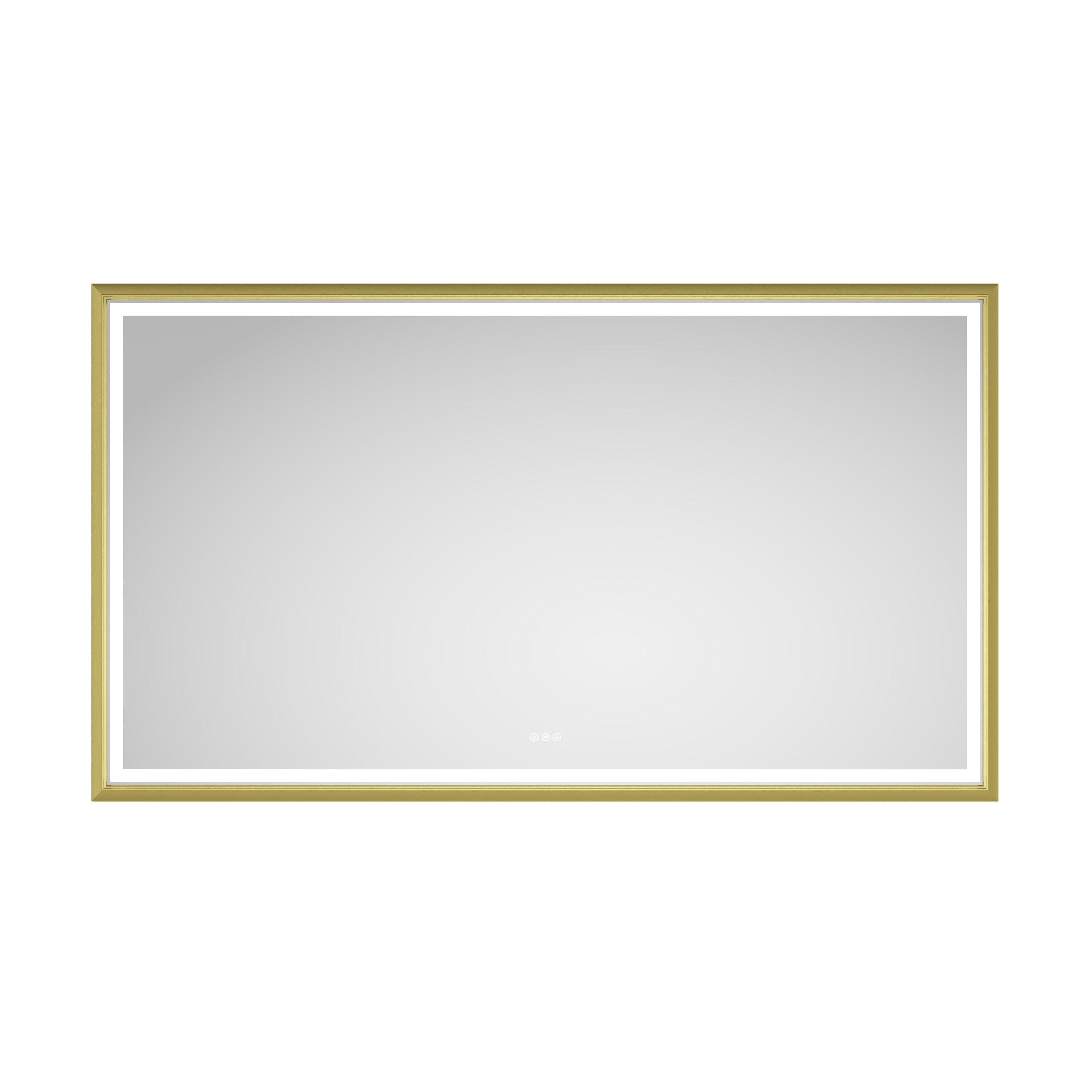 84in. W x 48in. H Oversized Rectangular Framed LED Mirror Anti-Fog Dimmable Wall Mount Bathroom Vanity Mirror HD Wall Mirror Kit For Gym And Dance Studio