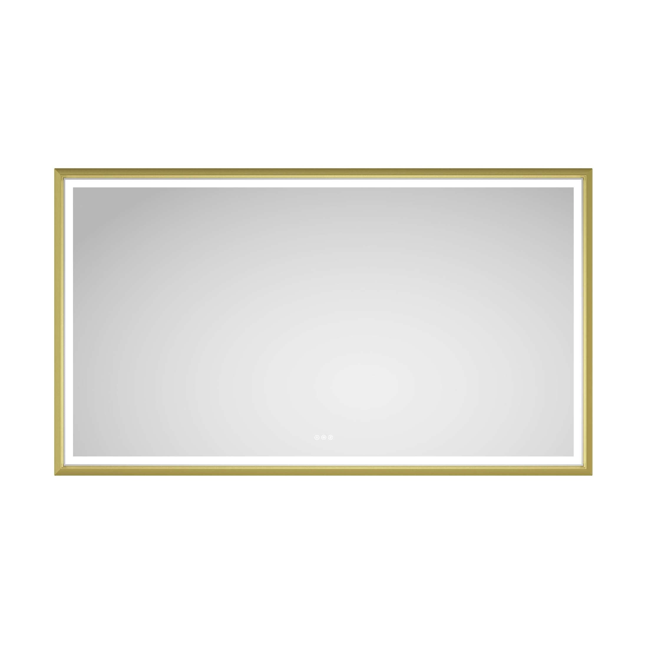 72in. W x 48in. H Oversized Rectangular Framed LED Mirror Anti-Fog Dimmable Wall Mount Bathroom Vanity Mirror HD Wall Mirror Kit For Gym And Dance Studio