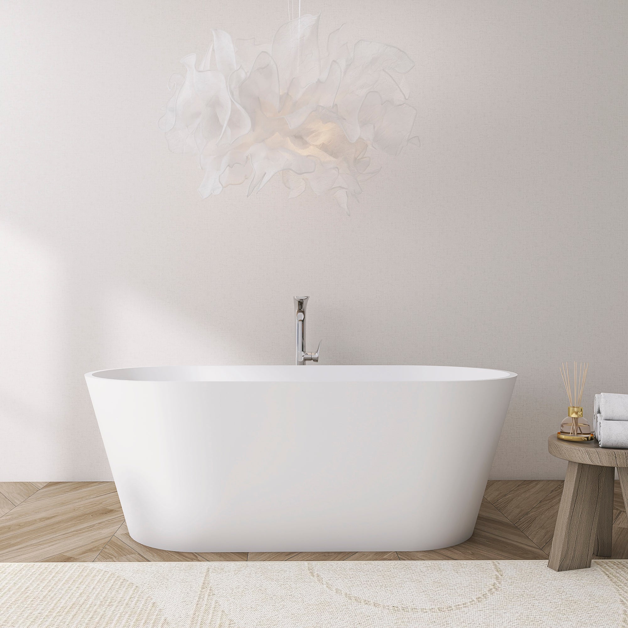 67 inch freestanding solid surface soaking bathtub for bathroom