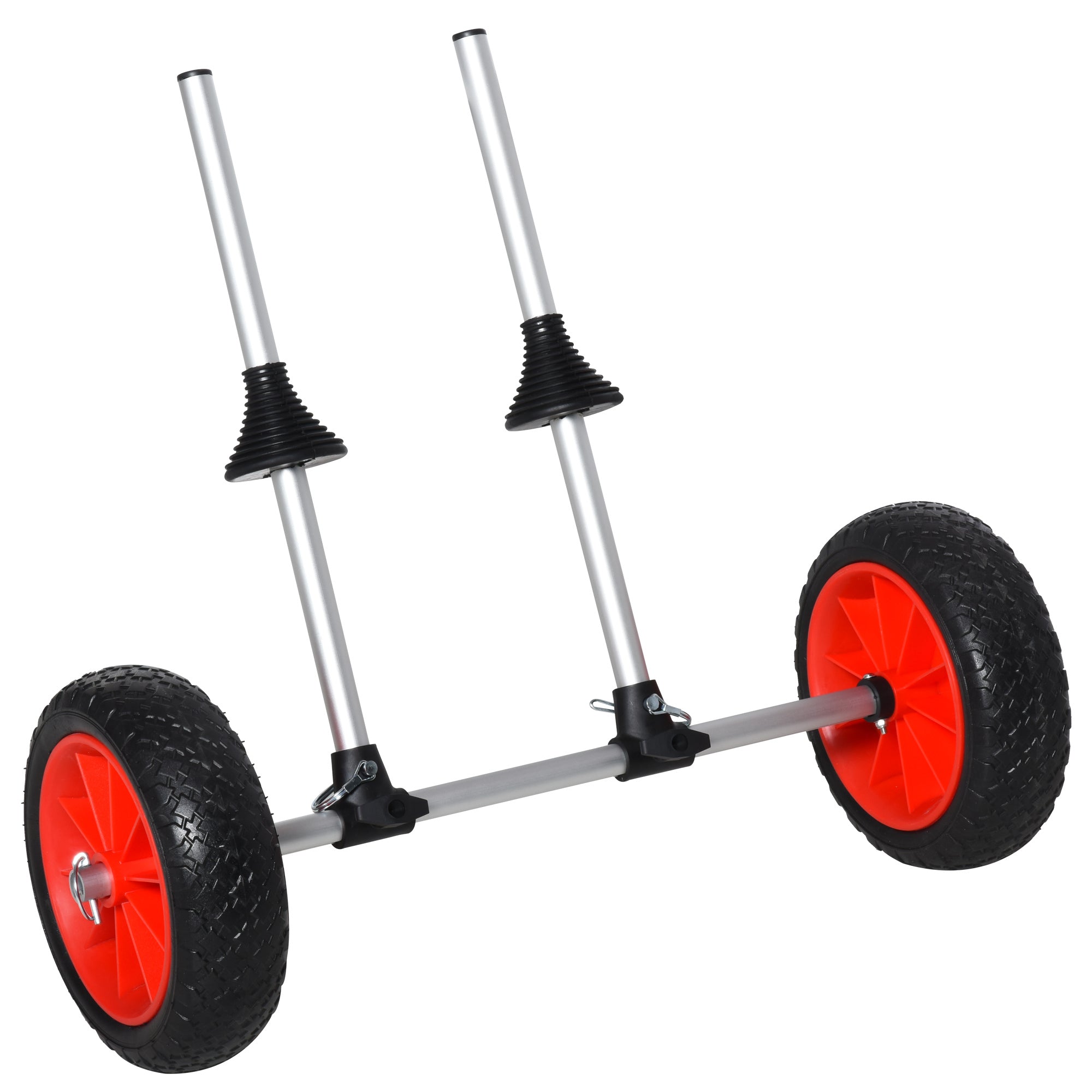 Soozier Universal Kayak Cart, Trolley Trailer Kayak Wheels with Strong Aluminum Frame, Adjustable Width Crossbar, & Large Tires