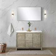 Rustic Acacia Double Bath Vanity 48 in. W x 20 in. D, Cultured Marble Top and Rose Gold Faucet Set