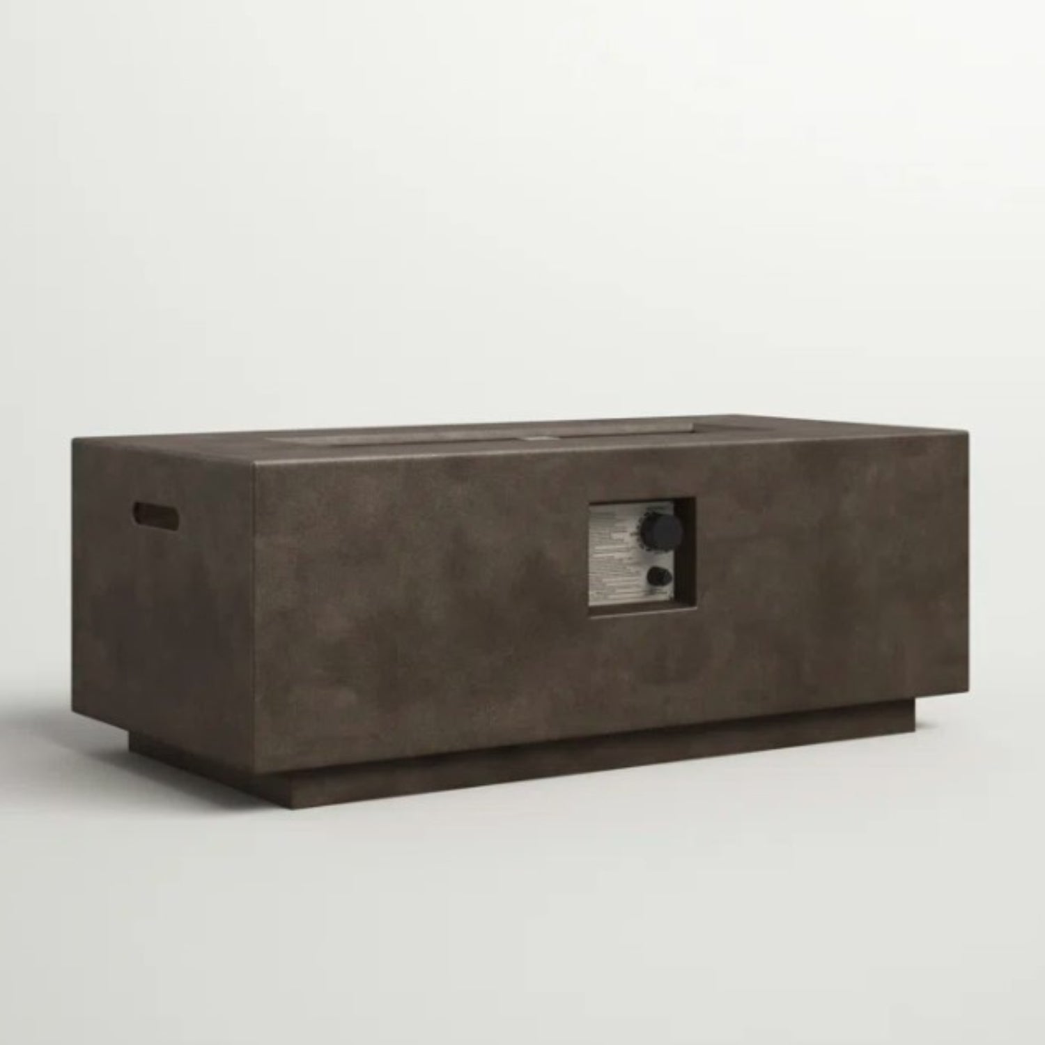 Modern Design Concrete Propane/Natural Gas Fire Pit Table with Steel Burning Area in Charcoal