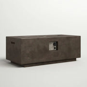 Modern Design Concrete Propane/Natural Gas Fire Pit Table with Steel Burning Area in Charcoal