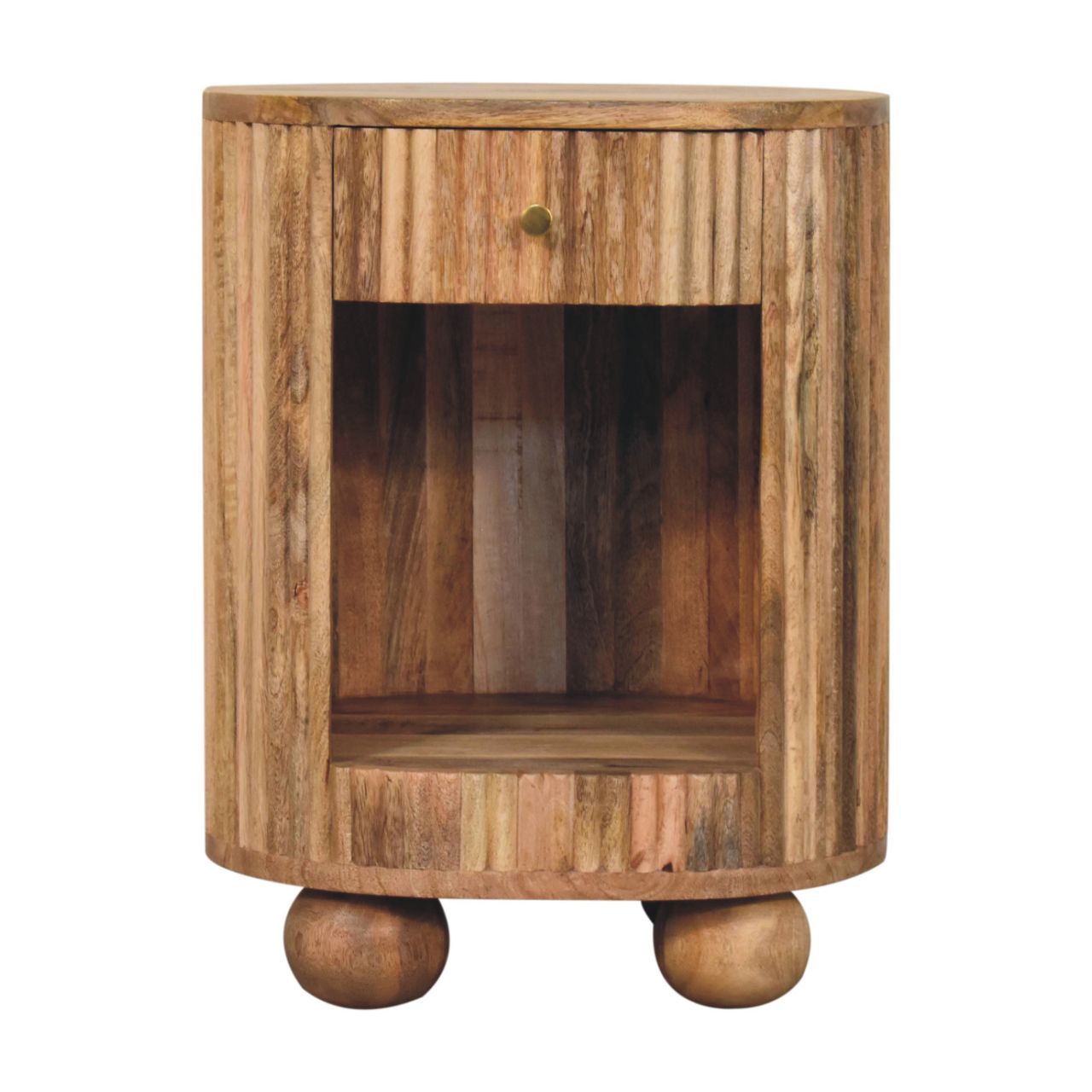 Solid Wood Soba Ball Open Slot Bedside