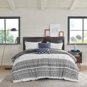 King/Cal King 3 Piece Cotton Duvet Cover Set with Chenille Tufting