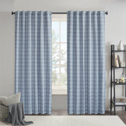 1PC 50x84' Plaid Rod Pocket and Back Tab Curtain Panel with Fleece Lining