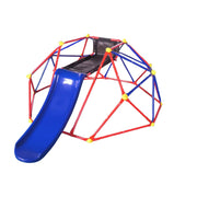 Innovative XCF007 6ft Dome Climber with 1.2m Slide and Climbing Stones in Blue + Red Metal