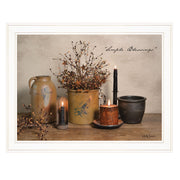 'Simple Blessings' by Billy Jacobs, Ready to Hang Framed Print, White Frame