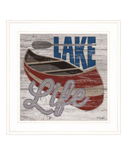 'Lake Life Canoe' by Kate Sherrill, Ready to Hang Framed Print, White Frame