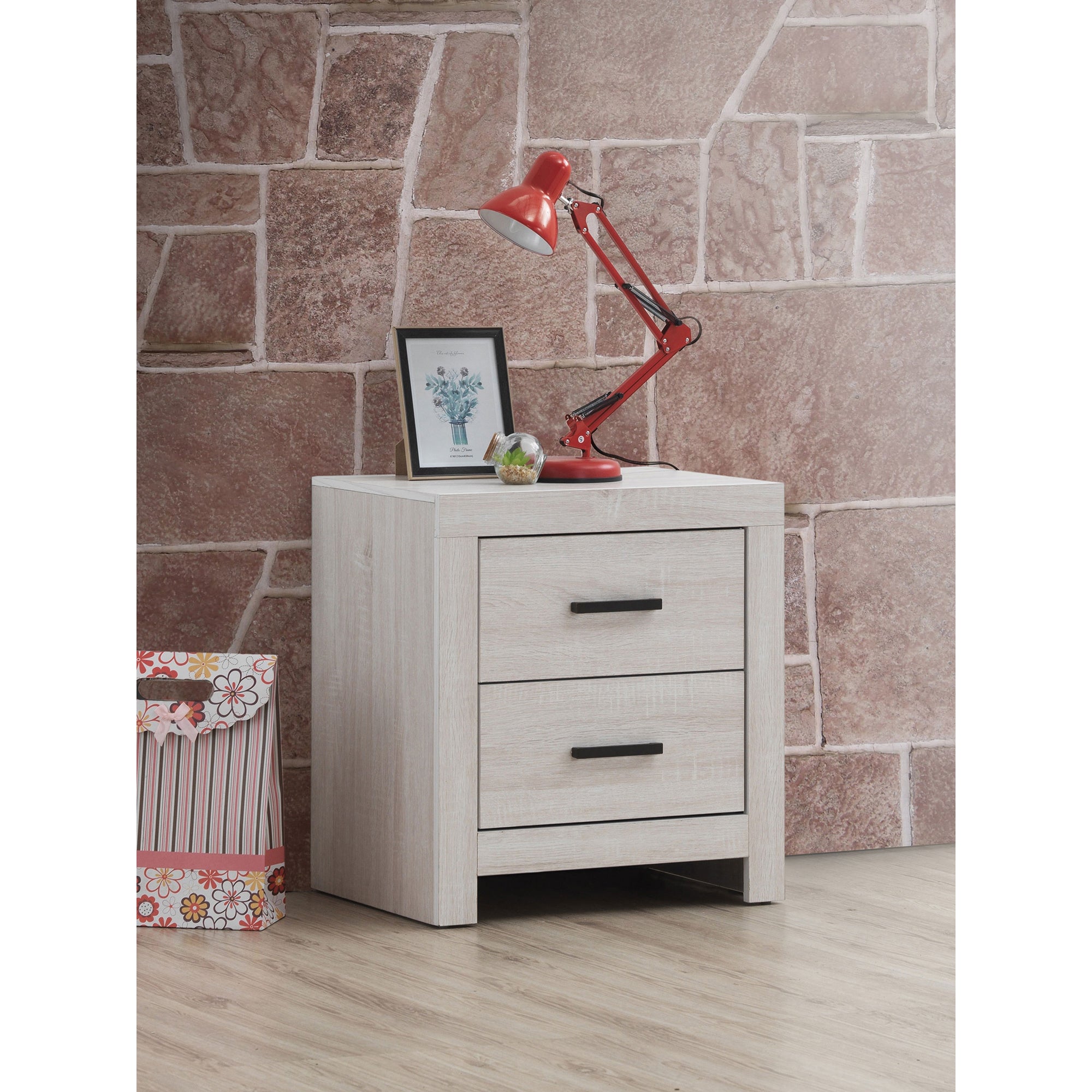 Brantford Coastal White 2-Drawer Nightstand
