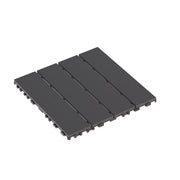 Interlocking Plastic Decking Tiles, 44 Packs, Waterproof All-Weather, Dark Gray, 12 x 12 Inches