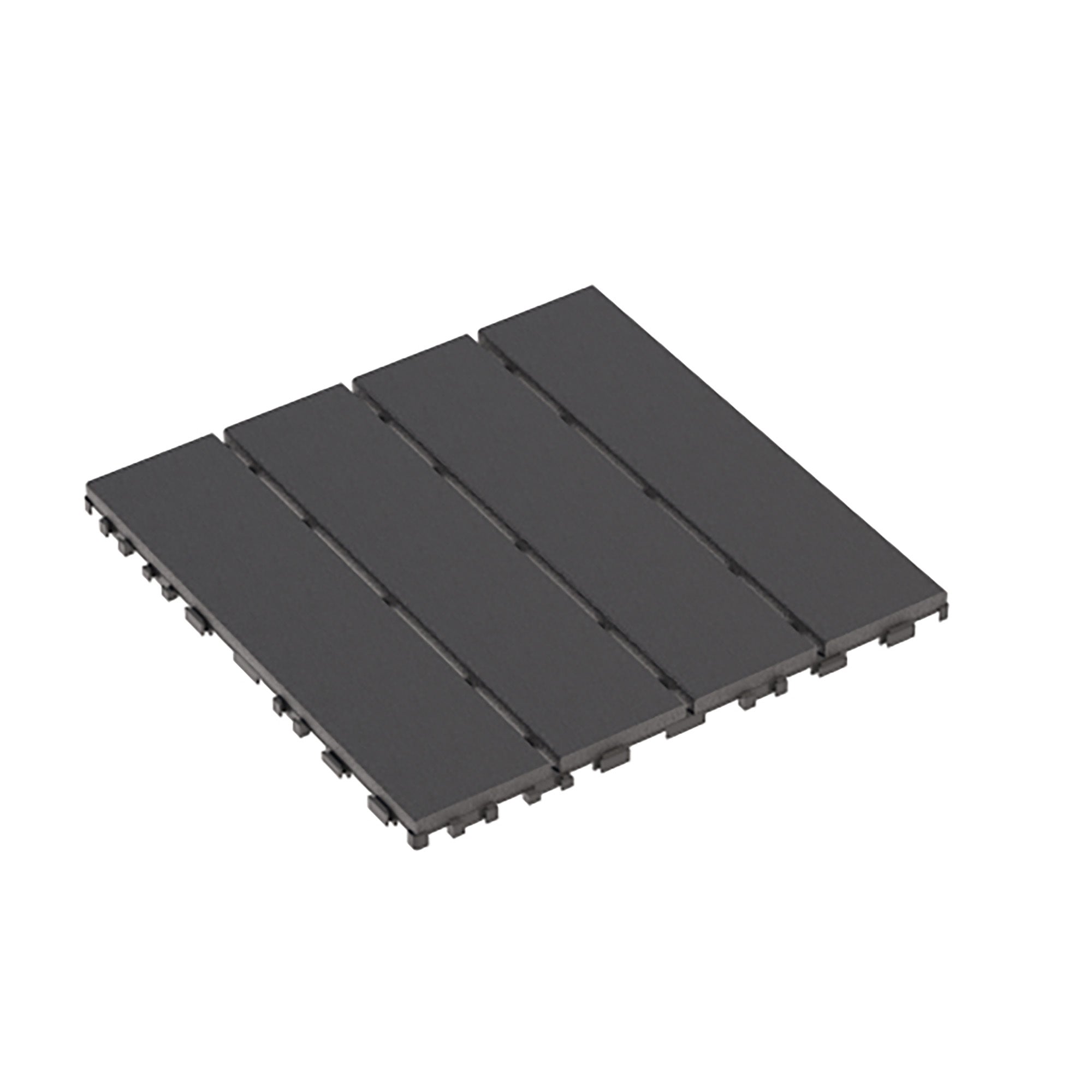 Interlocking Plastic Decking Tiles, 44 Packs, Waterproof All-Weather, Dark Gray, 12 x 12 Inches