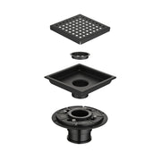 6 Inch Square Shower Floor Drain  Square Shower Floor Drain with Flange,Pattern Grate Removable,Food-Grade SUS 304 Stainless Steel